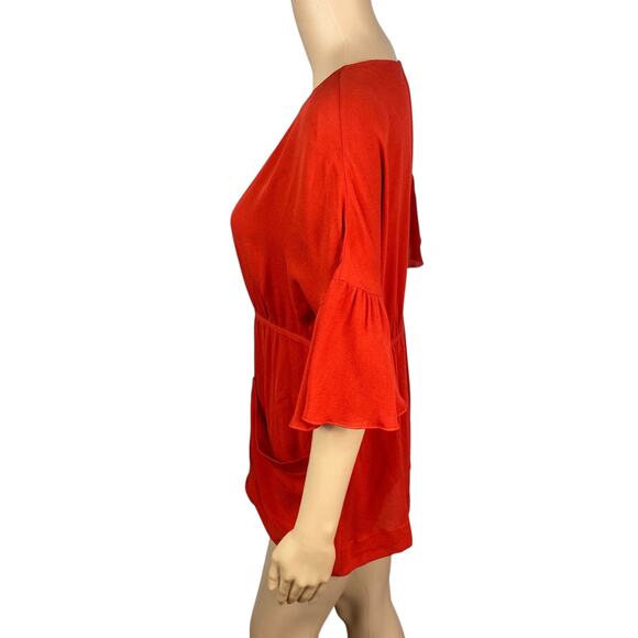 Stella McCartney 2007 Red Silk Bell Sleeve Empire Blouse Top SZ 38/4 - Picture 6 of 11
